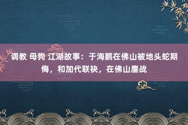 调教 母狗 江湖故事：于海鹏在佛山被地头蛇期侮，和加代联袂，在佛山鏖战