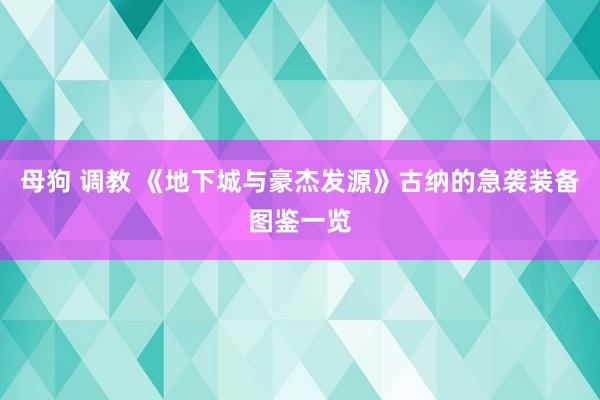 母狗 调教 《地下城与豪杰发源》古纳的急袭装备图鉴一览