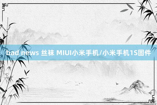 bad news 丝袜 MIUI小米手机/小米手机1S固件