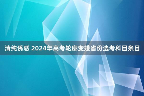 清纯诱惑 2024年高考轮廓变嫌省份选考科目条目