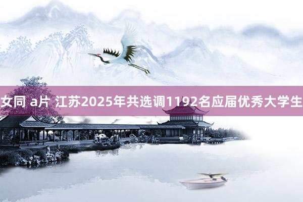 女同 a片 江苏2025年共选调1192名应届优秀大学生